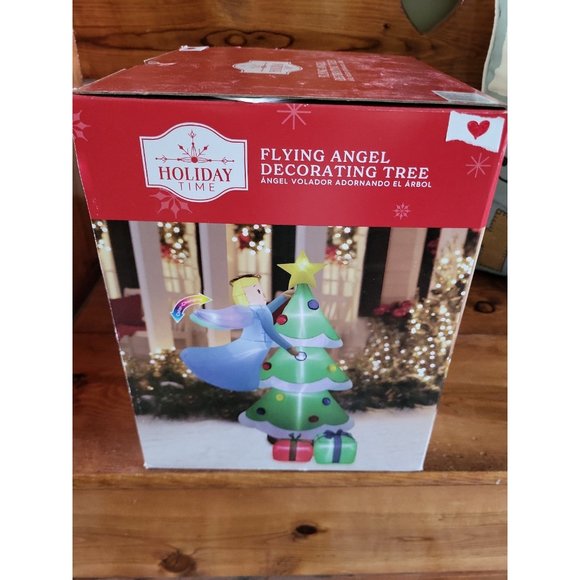 Holiday Time Flying Angel Decorating Tree Inflatable, 6.5FT Christmas Lights Up - Picture 6 of 8